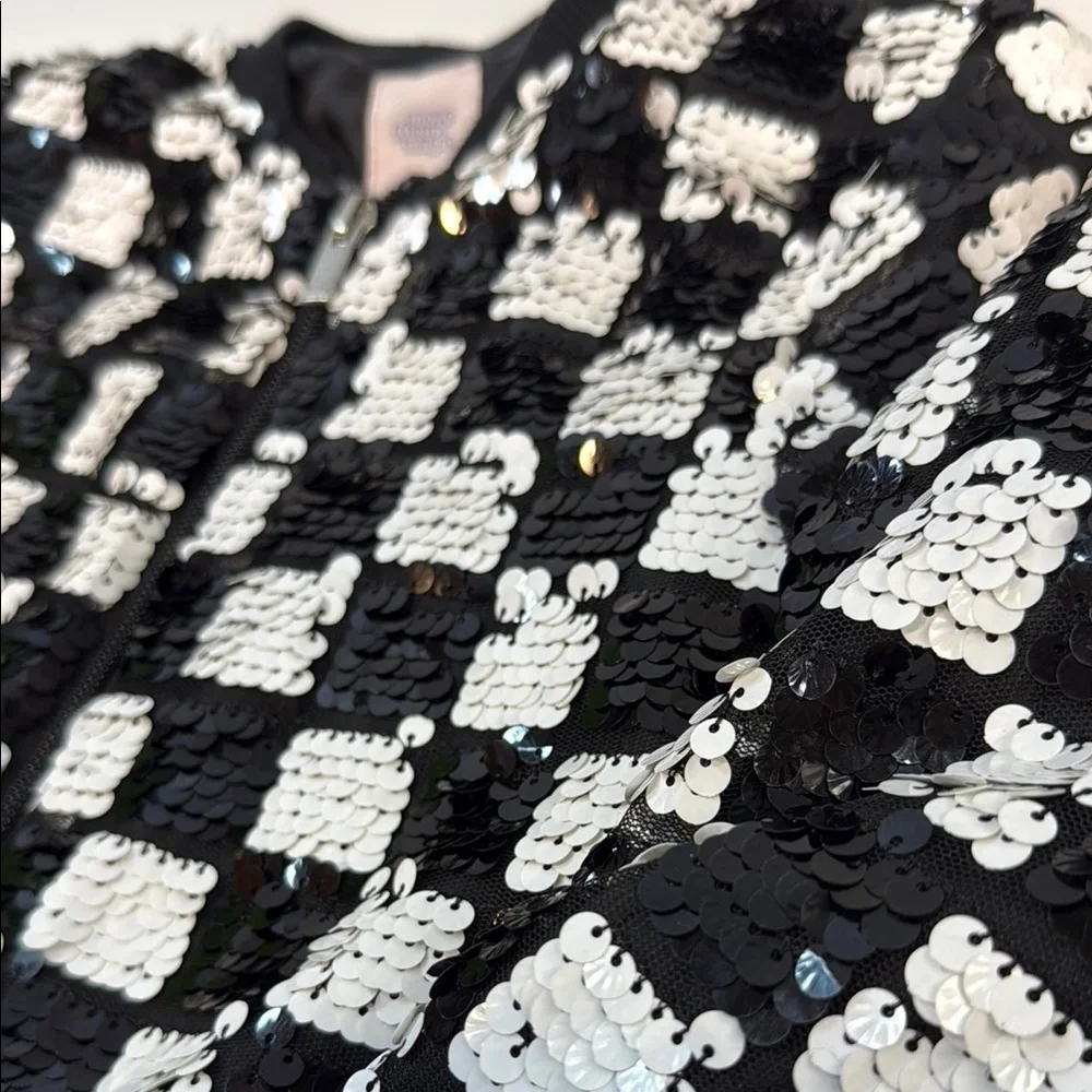 Black and White Full Sequin Checkered Jacket, Girls 6/6x, super cute!